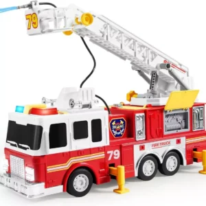 Joyfy Kids' Toy Fire Truck Extra Large Size Fire Truck Toys,Friction Powered Big Firetruck with 33-inch Extending Ladder, Christmas Gift For Boys 3+