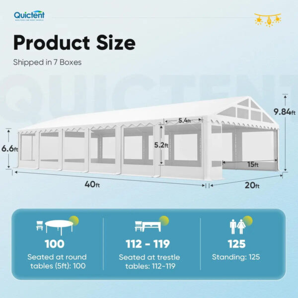 Premium Party Tent with Clear Sidewalls - 20' x 40' - Image 4