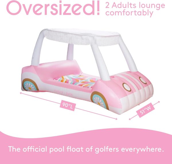 Barbie Luxury Inflatable Golf Cart Pool Float Pink Paradise for Pool or Backyard Fun - Image 3