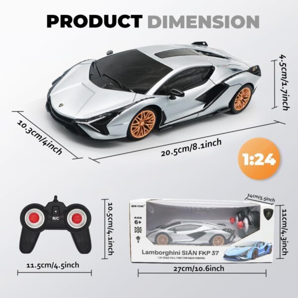 Remote Control Car - 1:24 Scale Lamborghini Sport Racing Toy - Image 5
