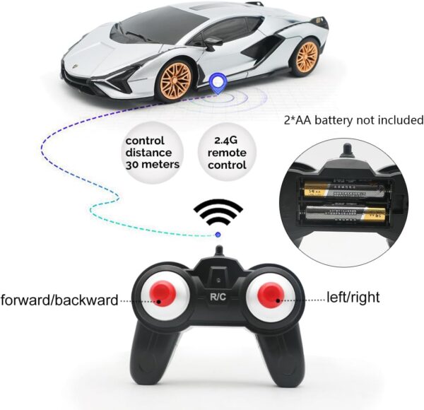 Remote Control Car - 1:24 Scale Lamborghini Sport Racing Toy - Image 6