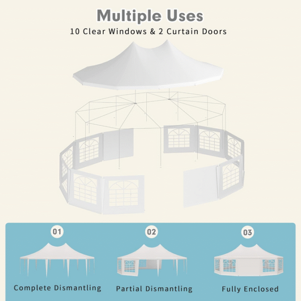 EROMMY 29x23 White Wedding Tent - Image 6