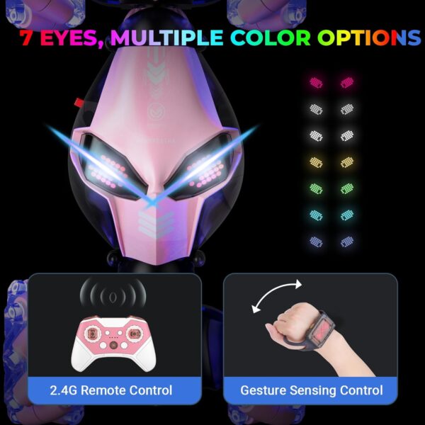 Gesture-Sensing RC Stunt Car - 360° Flips, LED Eyes & Music | Ultimate Action Toy for Kids 8+ - Image 5