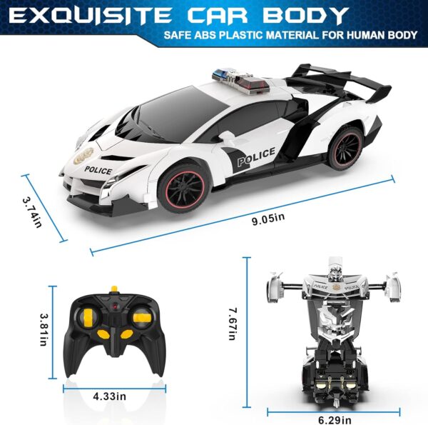 Remote Control Transforming Police Car Robot – 2.4Ghz Interactive Toy - Image 3