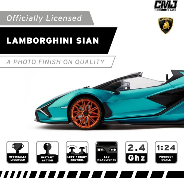 1:24 Scale Officially Licensed Lamborghini Sián FKP 37 RC Car - Premium Collectible & Racer - Image 8