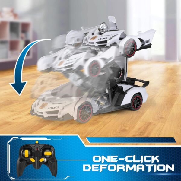 Remote Control Transforming Police Car Robot – 2.4Ghz Interactive Toy - Image 5