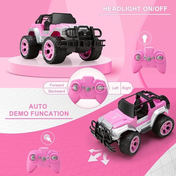 Pink RC Convertible Truck for Girls - Comes with Doll & Stickers - Image 3