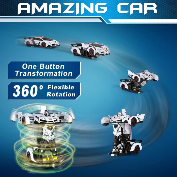 Remote Control Transforming Police Car Robot – 2.4Ghz Interactive Toy - Image 4
