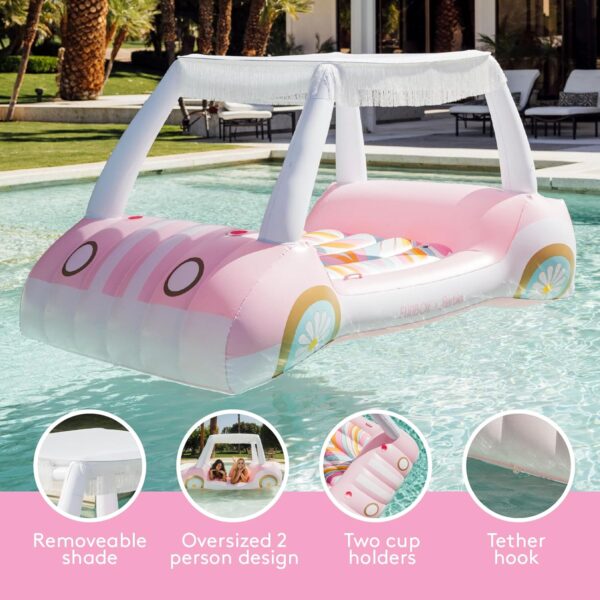 Barbie Luxury Inflatable Golf Cart Pool Float Pink Paradise for Pool or Backyard Fun - Image 2