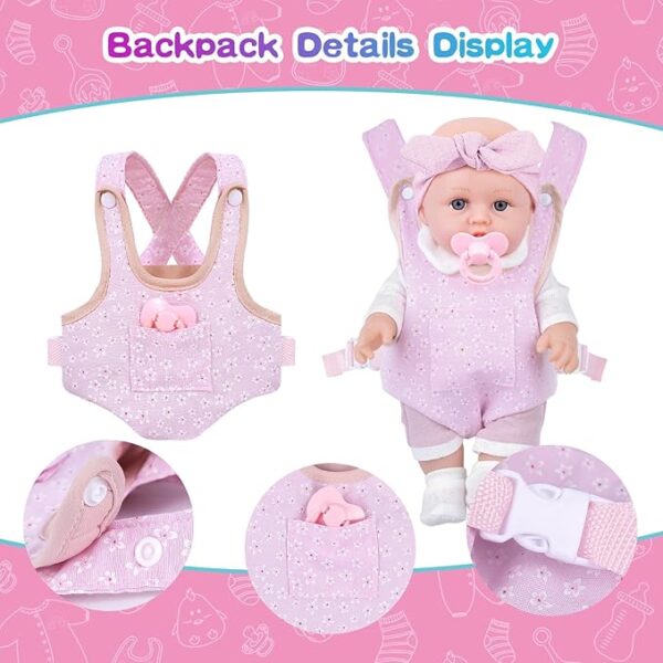 12" Baby Doll Playset with Carrier – Complete Nurturing Pretend Play Set - Image 4
