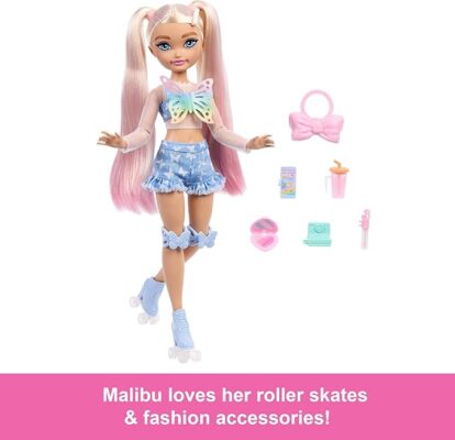 Barbie Dream Besties Doll & Accessories – Glam Roller Skating Fun