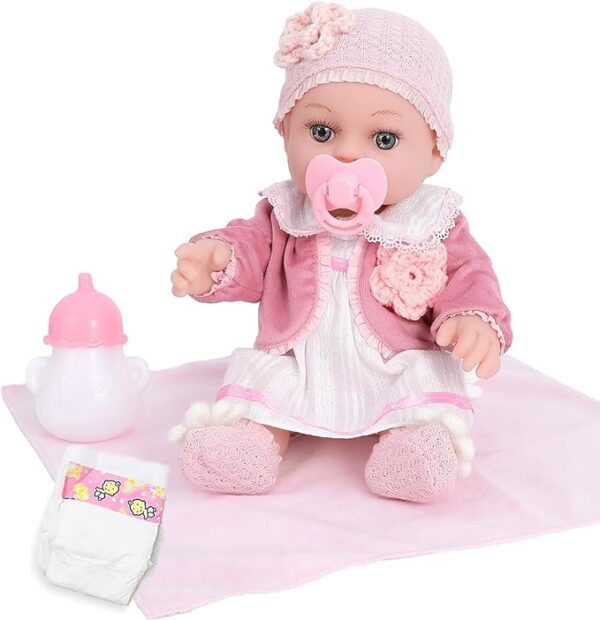 12" Adorable Baby Doll Playset – Complete Nurturing Kit for Little Caregivers - Image 2