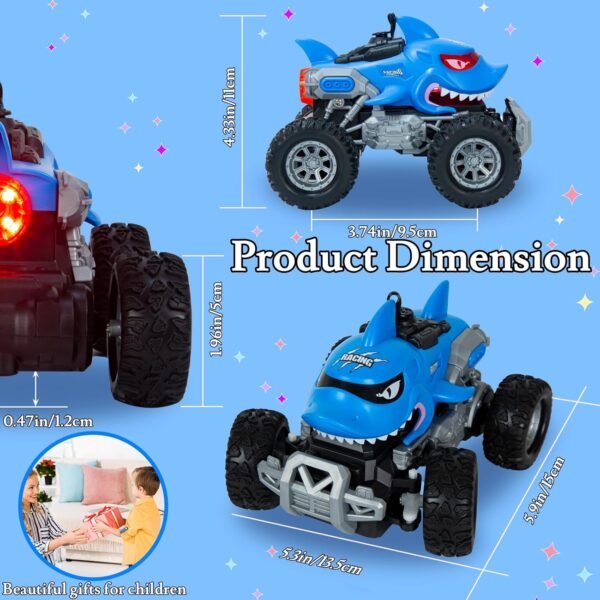 Blue Shark RC Monster Truck – Spray LED Light & High-Speed Stunts - Image 5