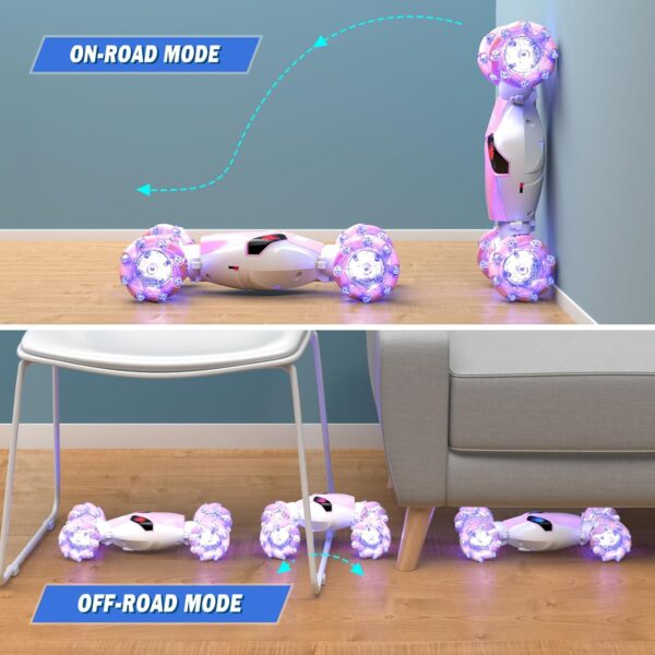 Gesture-Sensing RC Stunt Car - 360° Flips, LED Eyes & Music | Ultimate Action Toy for Kids 8+ - Image 2