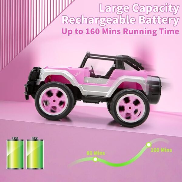 Pink RC Convertible Truck for Girls - Comes with Doll & Stickers - Image 2