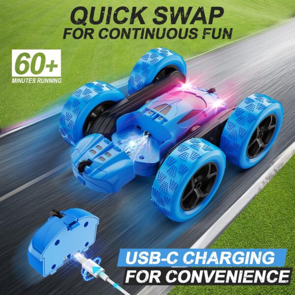 High-Speed 4WD RC Stunt Car - 360° Flips & LED Lights | Ultimate Gift for Kids 6-12 - Image 3
