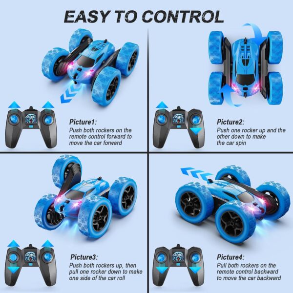 High-Speed 4WD RC Stunt Car - 360° Flips & LED Lights | Ultimate Gift for Kids 6-12 - Image 6