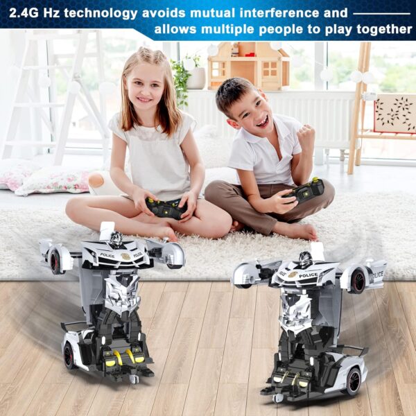 Remote Control Transforming Police Car Robot – 2.4Ghz Interactive Toy - Image 2
