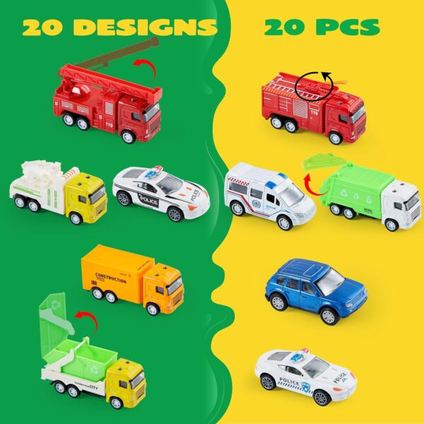 20PCS Diecast Pull Back Cars Set for Toddlers | Metal Toy Vehicles Bulk Pack for Boys | Friction-Powered Race Car Collection | Educational Gift Set for Kids - Image 2