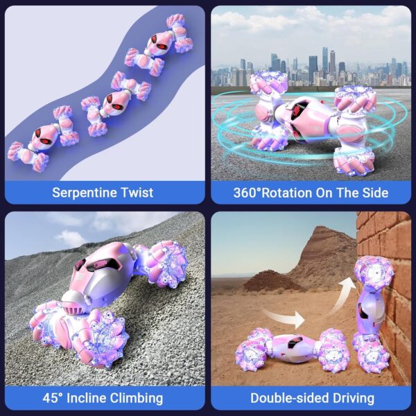 Gesture-Sensing RC Stunt Car - 360° Flips, LED Eyes & Music | Ultimate Action Toy for Kids 8+ - Image 3