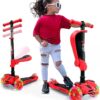 Hurtle 3-Wheeled Scooter for Kids – LED Lights, Adjustable Handlebar & Foldable Seat