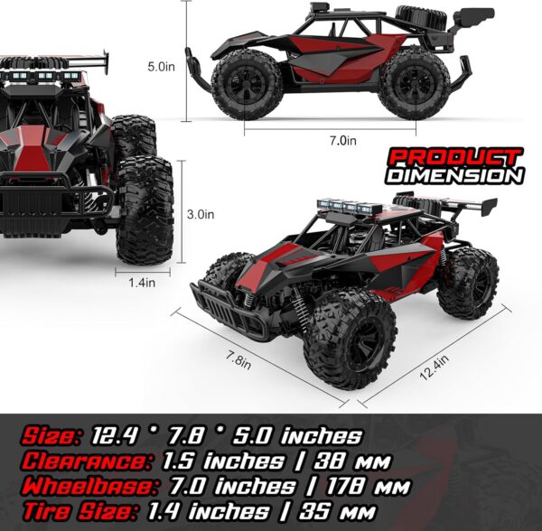 2.4GHz High-Speed RC Monster Truck - 33KM/H Off-Road Beast with LED Lights - Image 6
