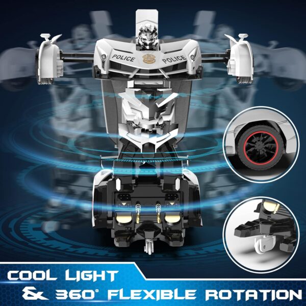 Remote Control Transforming Police Car Robot – 2.4Ghz Interactive Toy - Image 6