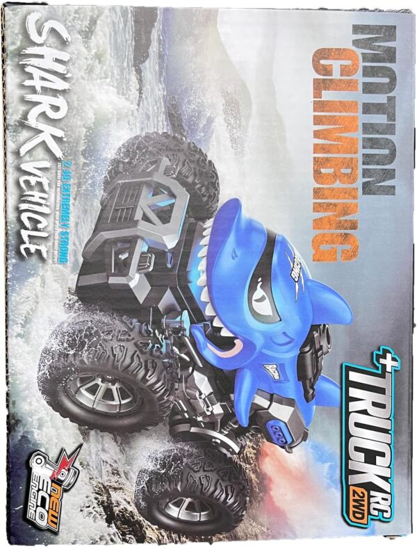Blue Shark RC Monster Truck – Spray LED Light & High-Speed Stunts - Image 8