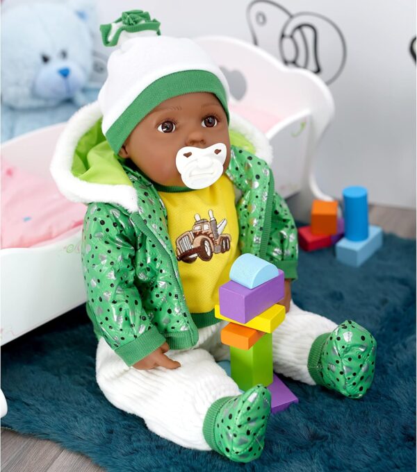 Bibi Doll - 20" Lifelike Soft Black Baby Doll with Sounds & Accessories - Realistic African-American Baby Doll | Ages 3+ - Image 5