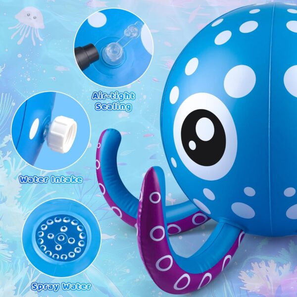 Inflatable Octopus Sprinkler – Splash & Play with 6 Floating Rings - Image 4