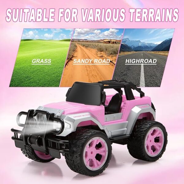 Pink RC Convertible Truck for Girls - Comes with Doll & Stickers - Image 4