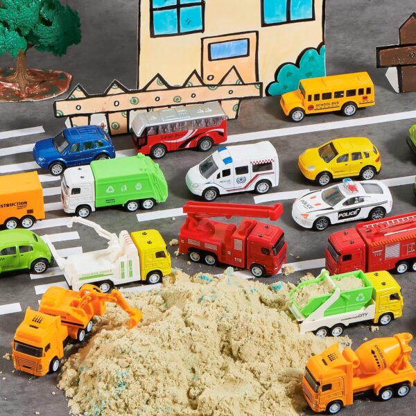 20PCS Diecast Pull Back Cars Set for Toddlers | Metal Toy Vehicles Bulk Pack for Boys | Friction-Powered Race Car Collection | Educational Gift Set for Kids - Image 6