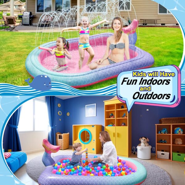 65" Mermaid Sprinkler & Splash Pad – Magical Water Play for Kids - Image 3
