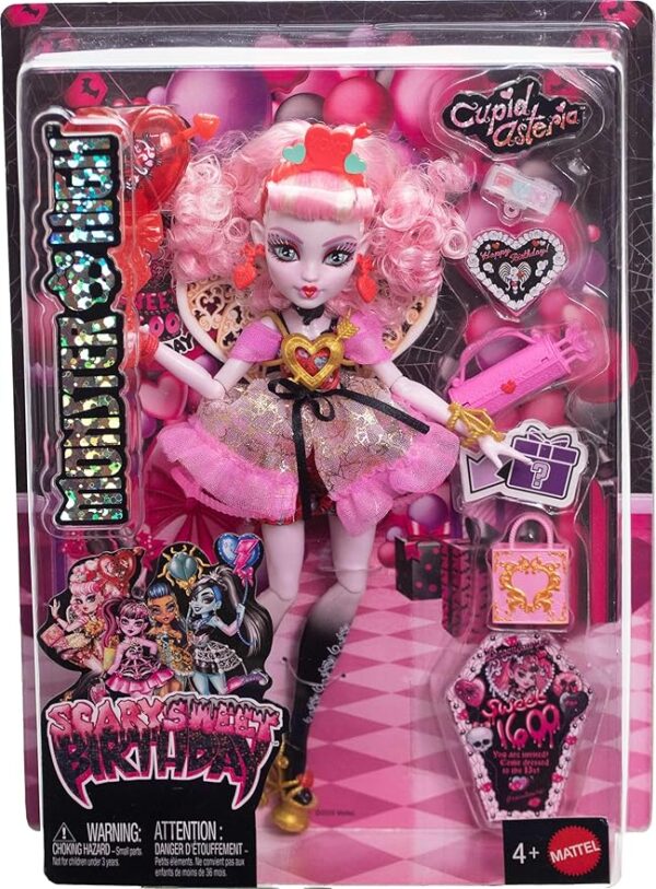 Monster High Scary Sweet Birthday Doll – Cupid Asteria’s Party-Ready Glam - Image 2