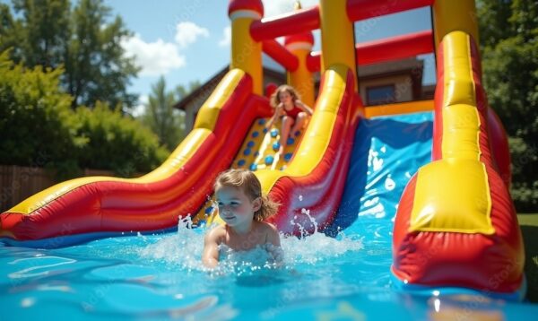 Vibrant Inflatable Water Slide Pool - Image 3