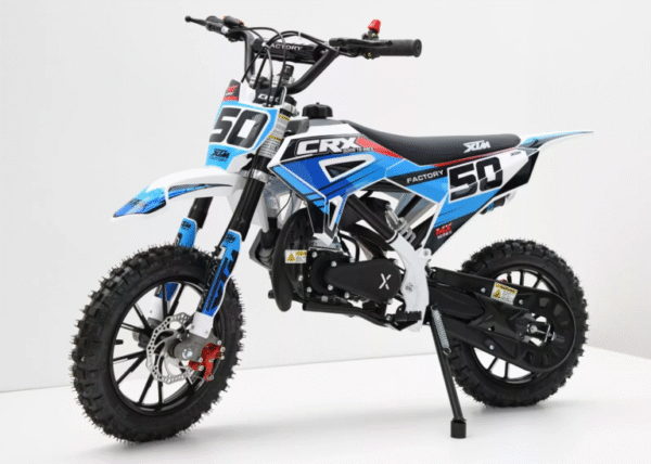 Blue Age 6-12 Chunky Tyre 49cc Petrol Compact Dirt Bike - Adventure Awaits - Image 2