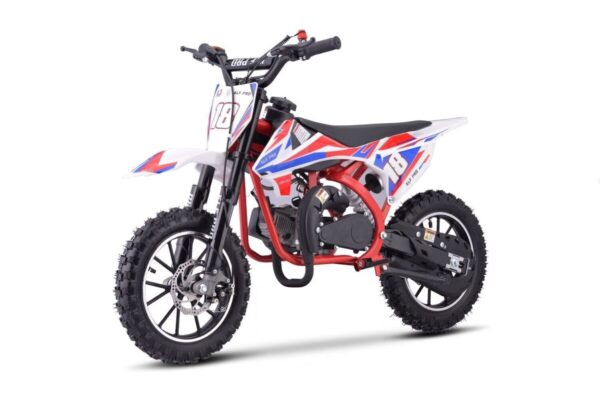 Kids Union Jack 2 Stroke 49cc Dirt Bike Motorbike (Ages 6-12 | Patriotic Design | Off-Road Fun) - Image 2