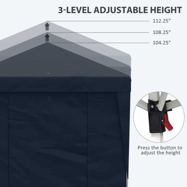Outsunny 19' x 10' Pop Up Canopy with Sidewalls, Height Adjustable Large Party Tent with Leg Weight Bags - Blue - Image 5