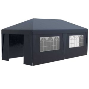 Outsunny 19' x 10' Pop Up Canopy with Sidewalls, Height Adjustable Large Party Tent with Leg Weight Bags - Blue