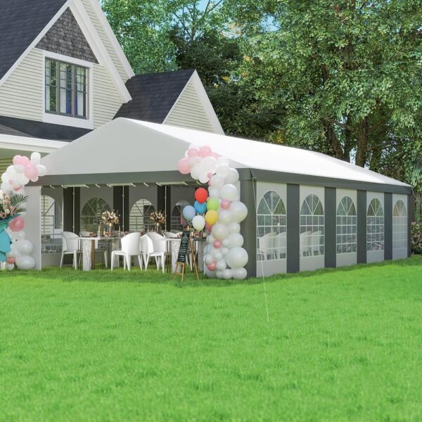 Outsunny 20' x 33' Heavy Duty Party Tent & Carport with Removable Sidewalls and Double Doors, Large Canopy Tent, Sun Shade - Image 2