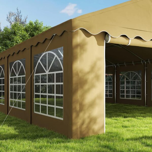 Outsunny 20' x 40' Heavy Duty Party Tent, Galvanized Outdoor Canopy Tent Large Event Shelter with Removable Sidewalls - Brown - Image 8
