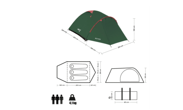 NC6013 Camping Tent - Green-Red - Image 7