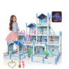 JoyStone Dollhouse with Colorful Lights – 14-Room DIY Playhouse (Includes 2 Dolls)