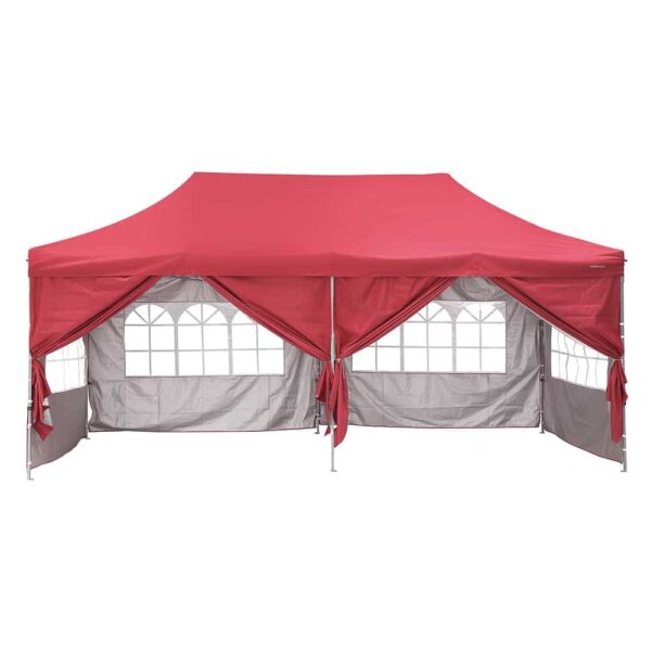 Zenova Heavy-Duty 10' x 20' Pop-Up Canopy Gazebo Tent - Red (New Model)