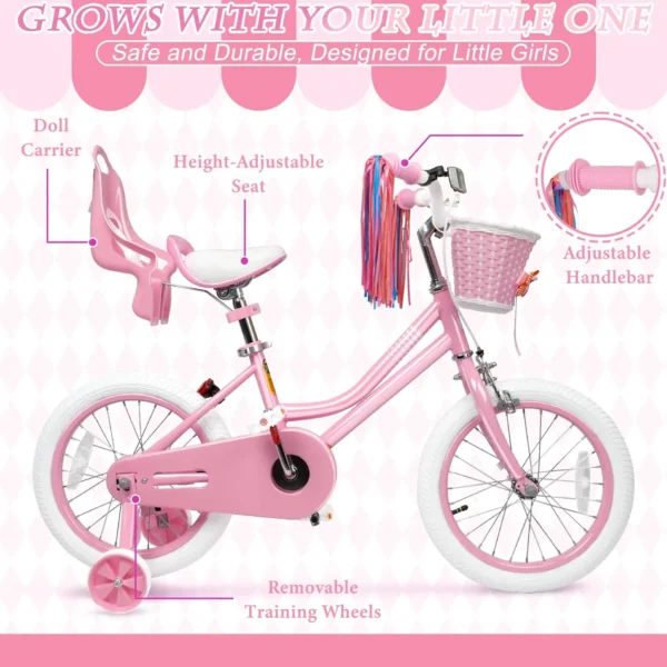 Girls Bike Pink - Kids Bike - Image 2