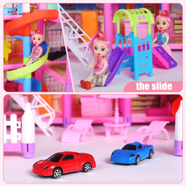 Colorful Light Dollhouse with Furniture Sets - Image 4