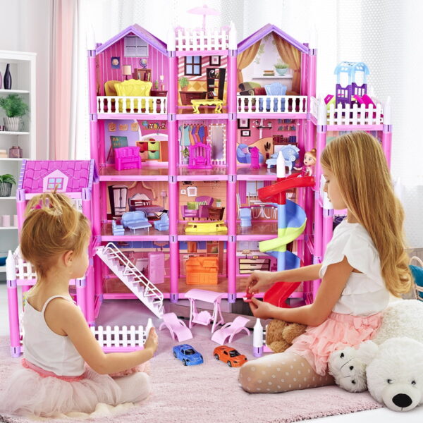 Colorful Light Dollhouse with Furniture Sets - Image 5