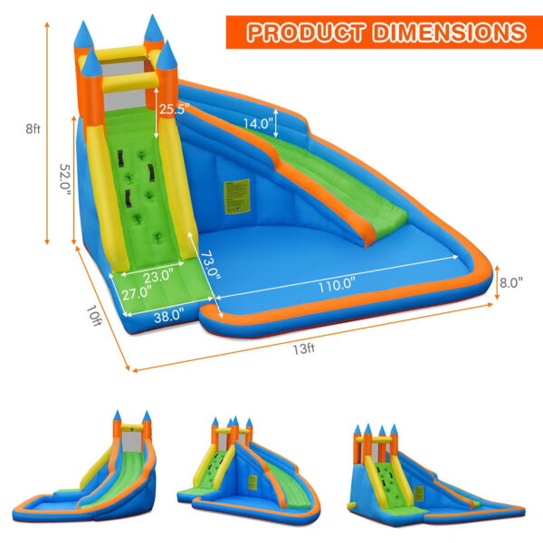 Costway Inflatable Water Slide Mighty Bounce House Castle Splash Pool without Blower - Image 3