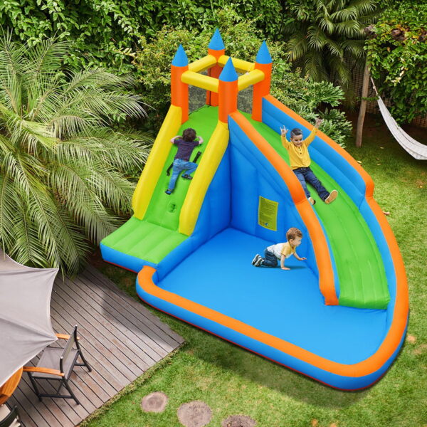 Costway Inflatable Water Slide Mighty Bounce House Castle Splash Pool without Blower - Image 2